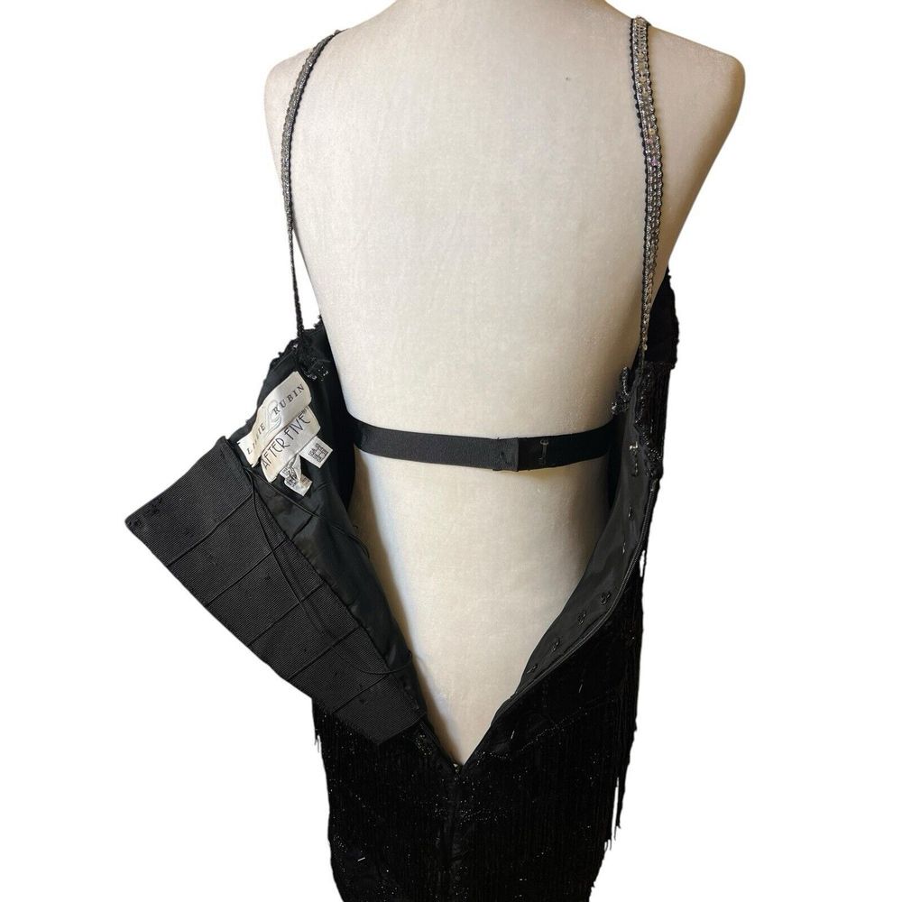 Vintage- LILLIE RUBIN After Five Size 10 Beaded Black Evening Party Dance Dress‎ - Picture 10 of 16